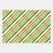 グリーンホワイトオレンジアイリッシュパーティーアイルランドSt patricks ラッピングペーパーシート (正面3)