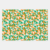 グリーンホワイトオレンジアイリッシュパーティーアイルランドSt patricks ラッピングペーパーシート (正面3)