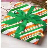 グリーンホワイトオレンジアイリッシュフラッグカラーモダントレンディー ラッピングペーパー