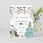 グリーンホワイトカッティウェスタンブーツチャラキンセニェラ 招待状 (スタンド正面)