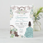 グリーンホワイトカッティウェスタンブーツチャラキンセニェラ 招待状 (スタンド正面)