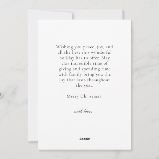 グリーンホワイトクリスマスツリージョユノエル シーズンカード (裏面)