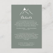 グリーンホワイトシルエット結婚マウンテンズ詳細 エンクロージャーカード (正面)