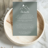 グリーンホワイトシルエット結婚マウンテンズ詳細 エンクロージャーカード