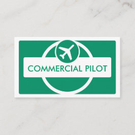グリーンホワイトシンプルパイロットカスタム名刺 名刺