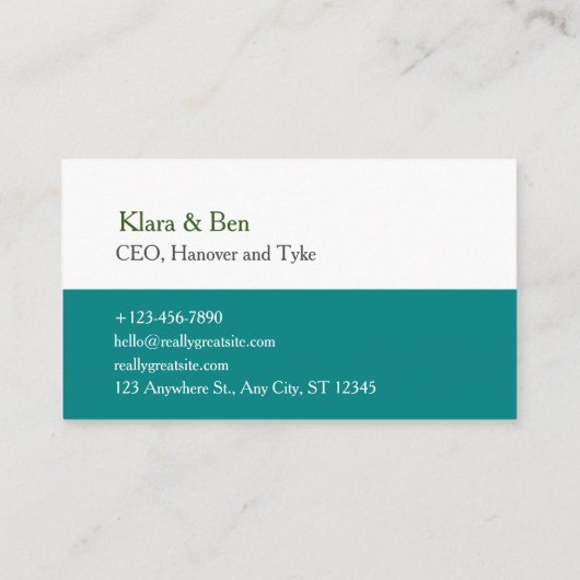 グリーンホワイトシンプルプロフェッショナル洗浄 名刺 (裏面)