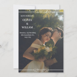 グリーンホワイトシンプル結婚式招待状 招待状