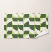 グリーンホワイトジオメトリック抽象芸術アート バスタオルセット (ハンドタオル)