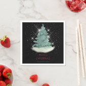 グリーンホワイトスタークリスマスツリー スタンダードカクテルナプキン (インサイチュ)