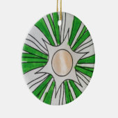 グリーンホワイトスタースケッチ、Art by Kids :) セラミックオーナメント (右)