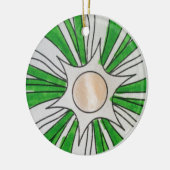 グリーンホワイトスタースケッチ、Art by Kids :) セラミックオーナメント (左)