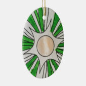 グリーンホワイトスタースケッチ、Art by Kids :) セラミックオーナメント (右)