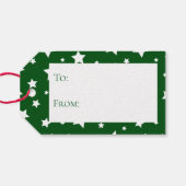 グリーンホワイトスターズホリデーギフトラベル ギフトタグ (裏面横)