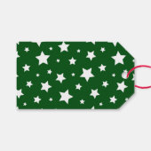 グリーンホワイトスターズホリデーギフトラベル ギフトタグ (正面(横))