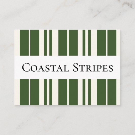 グリーンホワイトストライプズ沿岸海辺 名刺 (正面)