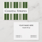 グリーンホワイトストライプズ沿岸海辺 名刺 (正面/裏面)