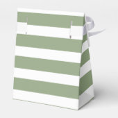 グリーンホワイトストライプパターンブライダルシャワー フェイバーボックス (裏面サイド)