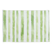 グリーンホワイトストライプビーチピンクフラミンゴ 枕カバー (裏面-右)