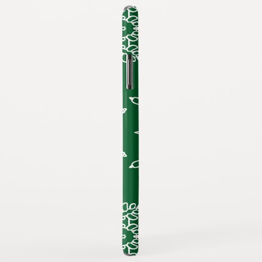 グリーンホワイトスノーフレークスクリスマスホリデーモノグラム Case-Mate iPhoneケース (裏面/右)