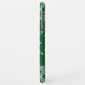 グリーンホワイトスノーフレークスクリスマスホリデーモノグラム Case-Mate iPhoneケース (裏面/左)