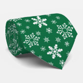グリーンホワイトスノーフレークスホリデーズクリスマス冬 ネクタイ (ロール)