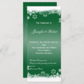 グリーンホワイトスノーフレーク結婚式 プログラム (正面/裏面)