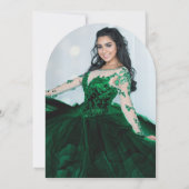 グリーンホワイトスパークルフォトキンセアニラバルーン 招待状 (裏面)