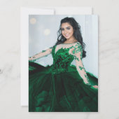 グリーンホワイトスパークルフォトキンセアニラバルーン 招待状 (裏面)