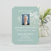 グリーンホワイトツリー葉カスタム招待状 招待状 (スタンド正面)