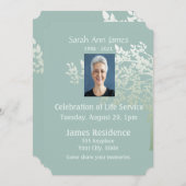 グリーンホワイトツリー葉カスタム招待状 招待状 (正面/裏面)