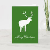 グリーンホワイトトナカイエレガントーホリデーフォールディング カード (正面)