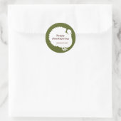 グリーンホワイトトルコ幸せな感謝祭カスタムの好意 ラウンドシール (バッグ)