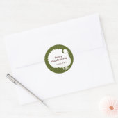 グリーンホワイトトルコ幸せな感謝祭カスタムの好意 ラウンドシール (封筒)