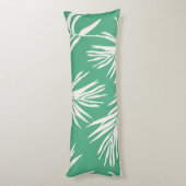 グリーンホワイトトロピカル葉ビーチホームデコール ボディピロー (裏面 (縦))