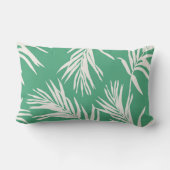 グリーンホワイトトロピカル葉ビーチホームデコール ランバークッション (裏面)