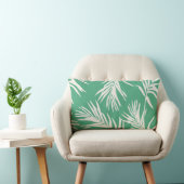 グリーンホワイトトロピカル葉ビーチホームデコール ランバークッション (椅子)