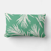 グリーンホワイトトロピカル葉ビーチホームデコール ランバークッション (正面)