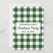 グリーンホワイトバッファローチェッククリスマスパーティー 招待状 (裏面)
