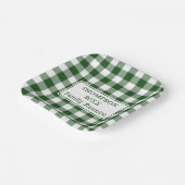 グリーンホワイトバッファローチェックファミリー懇親会 ペーパープレート (傾斜あり)