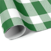 グリーンホワイトバッファローチェック素朴国 ラッピングペーパー (ロールコーナー)