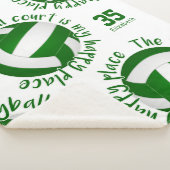 グリーンホワイトバレーボールコート幸せ場 シェルパブランケット (3/4)