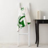 グリーンホワイトバレーボールコート幸せ場 シェルパブランケット (インサイチュ)