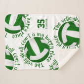 グリーンホワイトバレーボールコート幸せ場 シェルパブランケット (正面(横))