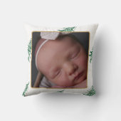 グリーンホワイトパゴダクリスマスツリー初めてのクリスマス クッション (裏面)