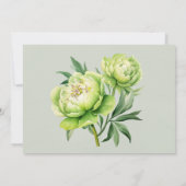 グリーンホワイトピーニーリハーサルディナー招待状 招待状 (裏面)