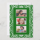 グリーンホワイトフォークフローラホリデーパターン シーズンカード (裏面)