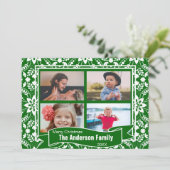 グリーンホワイトフォークフローラホリデーパターン シーズンカード (スタンド正面)