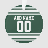 グリーンホワイトフットボールジャージー名前をカスタムする番号 オーナメント (正面)