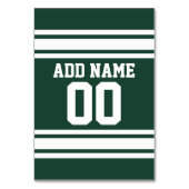 グリーンホワイトフットボールジャージー名前をカスタムする番号 テーブルナンバー (裏面)