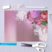 グリーンホワイトフラワーピンク牡丹グレー薄紫フローラ 薄葉紙 (クラフト)